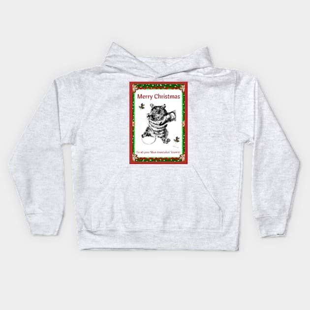 Mouse xmas card Kids Hoodie by AllansArts